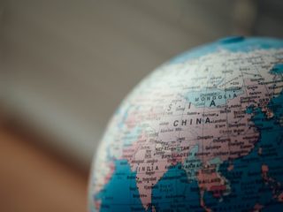 Globe terrestre représentant la Chine