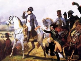 Napoléon Bonaparte, conduisant ses troupes lors d'une bataille