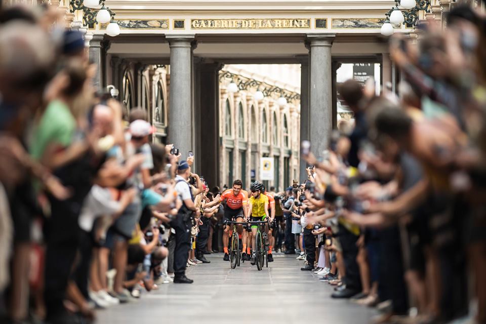 A l'arrivée d'une étape du Tour de France à Bruxelles